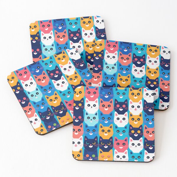 Item preview, Cute, Fantasy-Colored Charming Cats Whimsical Stylized Pattern designed and sold by DEC02.