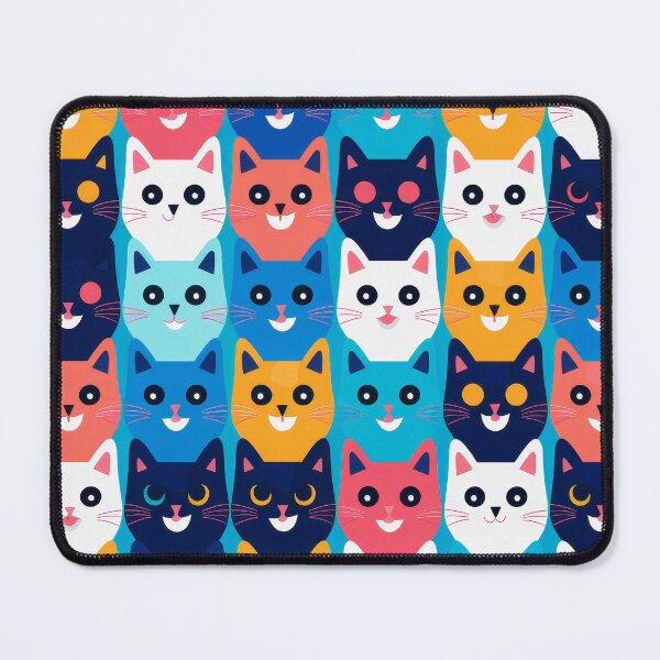 Item preview, Cute, Fantasy-Colored Charming Cats Whimsical Stylized Pattern designed and sold by DEC02.
