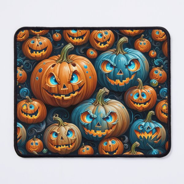 Item preview, Spooky Halloween Pumpkins Pattern – Creepy Cute Jack-o-Lanterns designed and sold by Fabricbella.