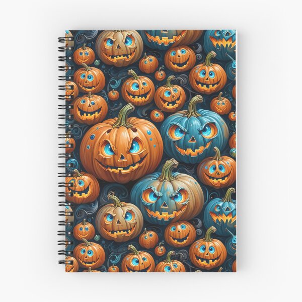 Item preview, Spooky Halloween Pumpkins Pattern – Creepy Cute Jack-o-Lanterns designed and sold by Fabricbella.
