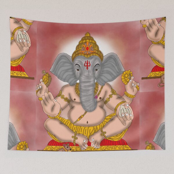 Item preview, Lord Ganesha Sacred Artwork – Indian Mythology God Design designed and sold by Harshit_Digital_Arts.