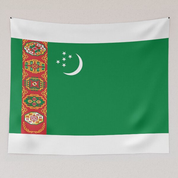 Item preview, Turkmenistan National Flag - Central Asian Heritage & Carpet Art Pride designed and sold by NTGUILTY.