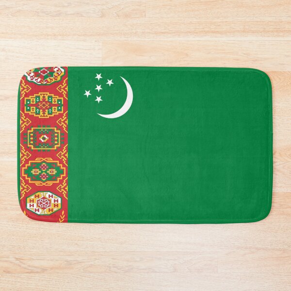 Item preview, Turkmenistan National Flag - Central Asian Heritage & Carpet Art Pride designed and sold by NTGUILTY.