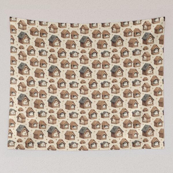 Item preview, Domestic Hamsters in Rustic Houses designed and sold by HeyHas.