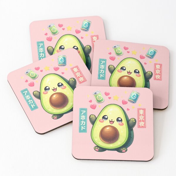 Item preview, Kawaii Avocado Tokyo Night Cute Japan Food Mascot Anime Style designed and sold by VaporTokyo.