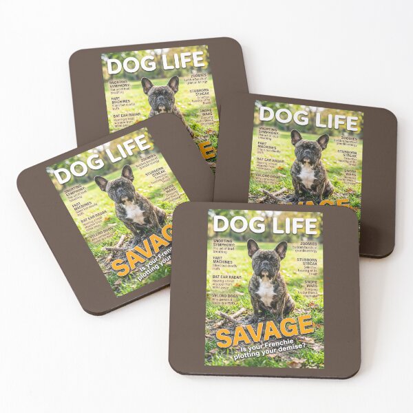 Item preview, DOG LIFE Magazine Cover: Savage French Bulldog Plotting Art designed and sold by FrancophileFun.