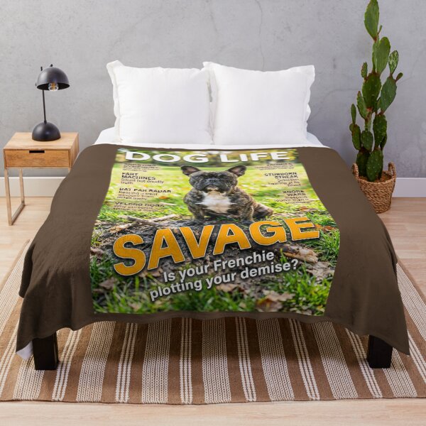 Item preview, DOG LIFE Magazine Cover: Savage French Bulldog Plotting Art designed and sold by FrancophileFun.