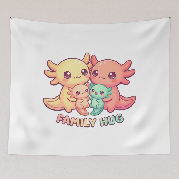 Item preview, Axolotl Family Hug Cute designed and sold by Visual Dept..