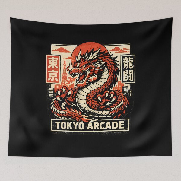 Item preview, Tokyo Arcade Dragon Retro Japan Gaming Street Style designed and sold by VaporTokyo.