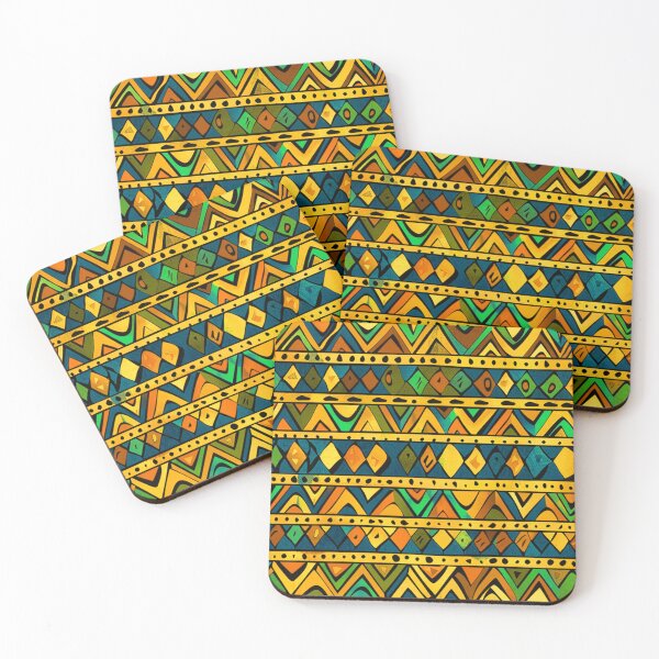 Item preview, African-Style Green, Blue, Yellow and Orange Pattern designed and sold by DEC02.