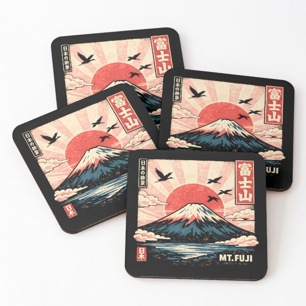Item preview, Mount Fuji Japan Rising Sun Vintage Japanese Landscape Travel Style designed and sold by VaporTokyo.