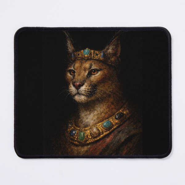Item preview, Nabatean Sovereign - Tenebrist Oil Portrait of Royal Caracal / Nabatean Sovereign - Tenebrist Oil Portrait of Royal Caracal designed and sold by TheOdetteEdit.