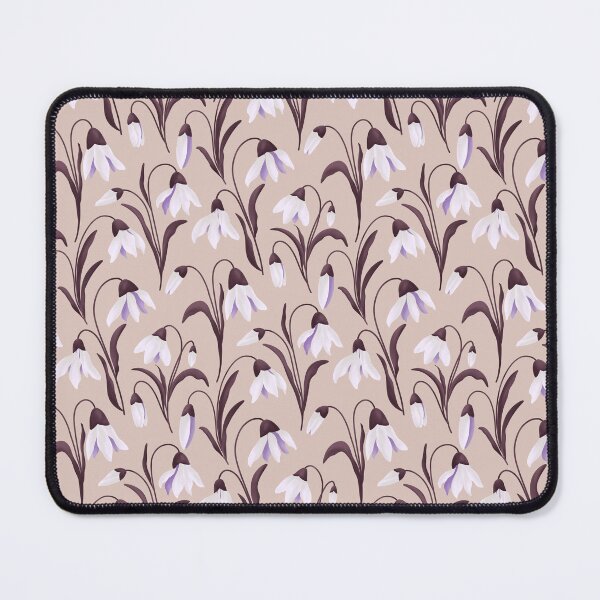 Item preview, Blooming Snowdrops Delicate Romantic Florals Pastel Oat Almond Taupe Plum designed and sold by thecolorbirdie.
