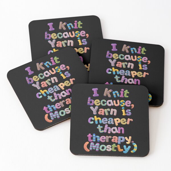 Item preview, Knitting Therapy Quote – Yarn Humor Design designed and sold by Festive Bug.
