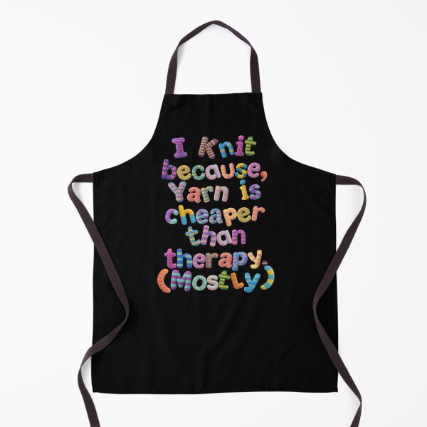 Item preview, Knitting Therapy Quote – Yarn Humor Design designed and sold by Festive Bug.