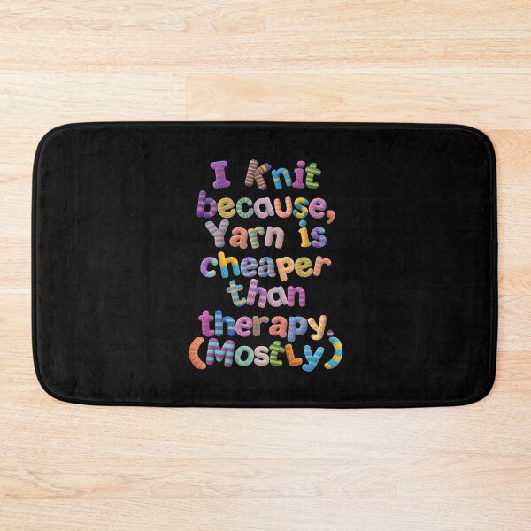 Item preview, Knitting Therapy Quote – Yarn Humor Design designed and sold by Festive Bug.