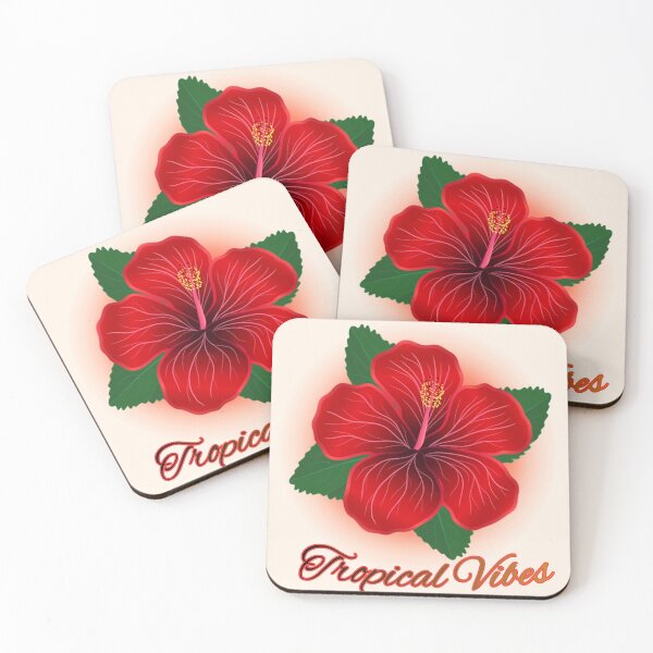 Item preview, Red Hibiscus Floral - Backlit Tropical Vibes designed and sold by PriyaMagic.