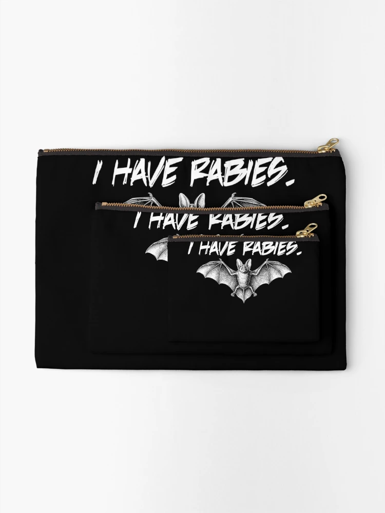 Thumbnail 2 of 4, Zipper Pouch, I Have Rabies Bat Funny Rabid Bat I Have Rabies Gear designed and sold by DynamicDesign.