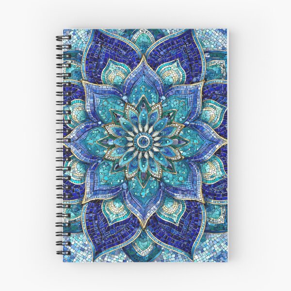 Item preview, Blue Mosaic Sacred Lotus Mandala designed and sold by arthubgirl.