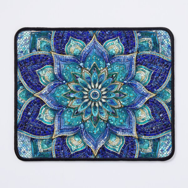 Item preview, Blue Mosaic Sacred Lotus Mandala designed and sold by arthubgirl.