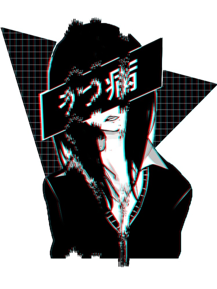 "Aesthetic glitch girl ..." by ookamiart | Redbubble