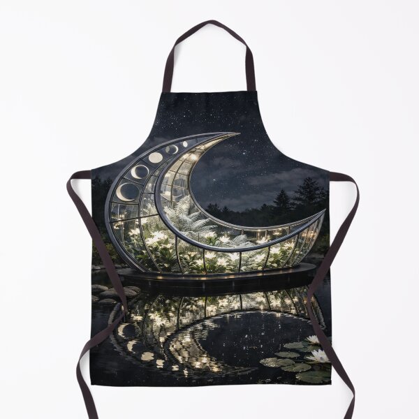 Item preview, Moon Phase Conservatory Art - Mystical Lunar Architecture Poster designed and sold by LuxeBuzz.