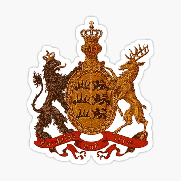 Württemberg Wappen ... Vintage 19. Jahrhundert Sticker