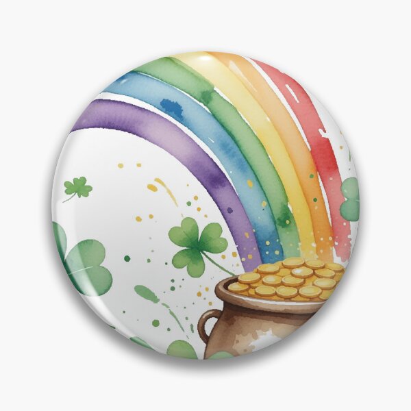 Item preview, Watercolor Rainbow Gold Pot St Pat's Design designed and sold by Hermits-Loft.