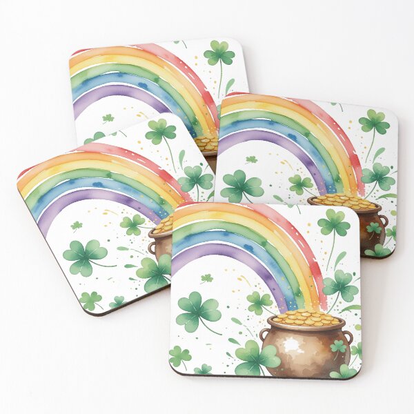 Item preview, Watercolor Rainbow Gold Pot St Pat's Design designed and sold by Hermits-Loft.