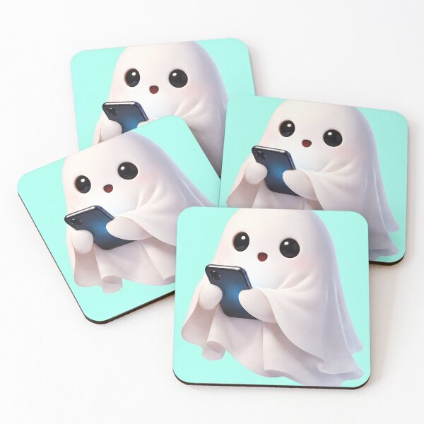 Item preview, A cute ghost using phone  designed and sold by Aj dreamwork.