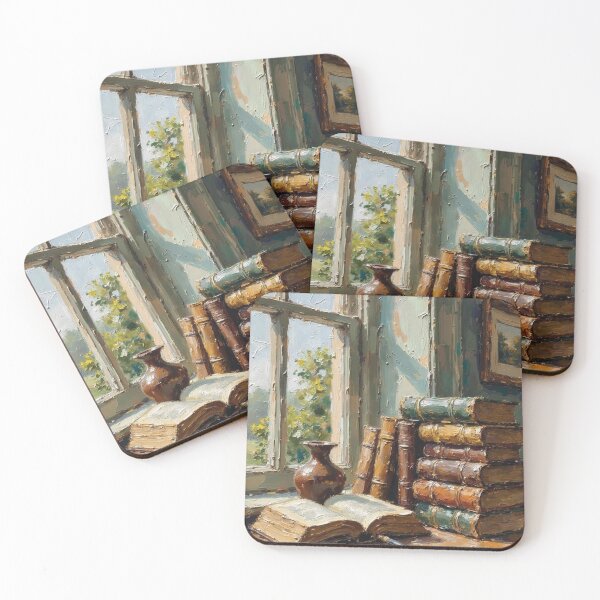 Item preview, Vintage Library Sanctuary - Antique Books Illustration designed and sold by The Design Asset Station.
