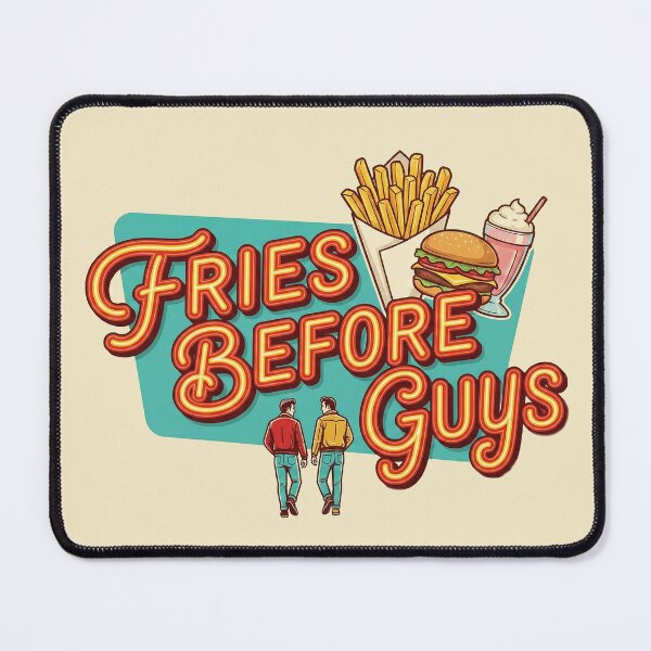 Item preview, Fries Before Guys – Funny Retro Neon Diner designed and sold by ELmestka.
