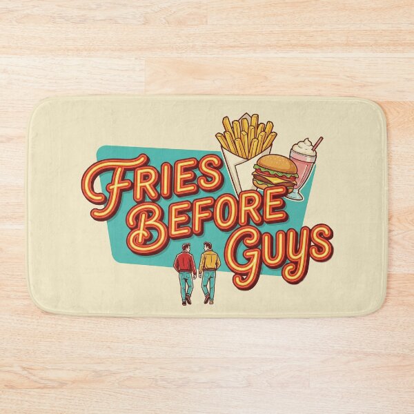 Item preview, Fries Before Guys – Funny Retro Neon Diner designed and sold by ELmestka.