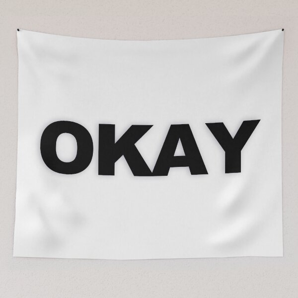 Item preview, OKAY — Black Minimal Bold Type Statement designed and sold by WORDPAUSE.