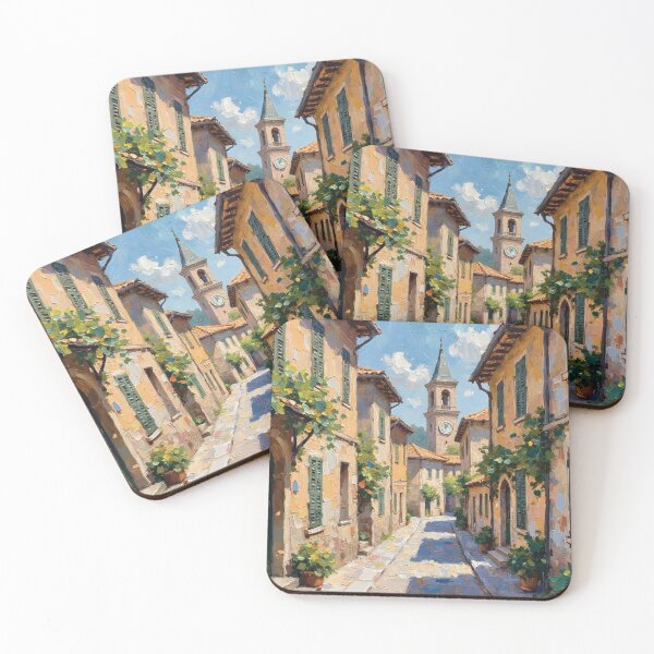 Item preview, European Summer Street - Mediterranean Town Scene designed and sold by The Design Asset Station.
