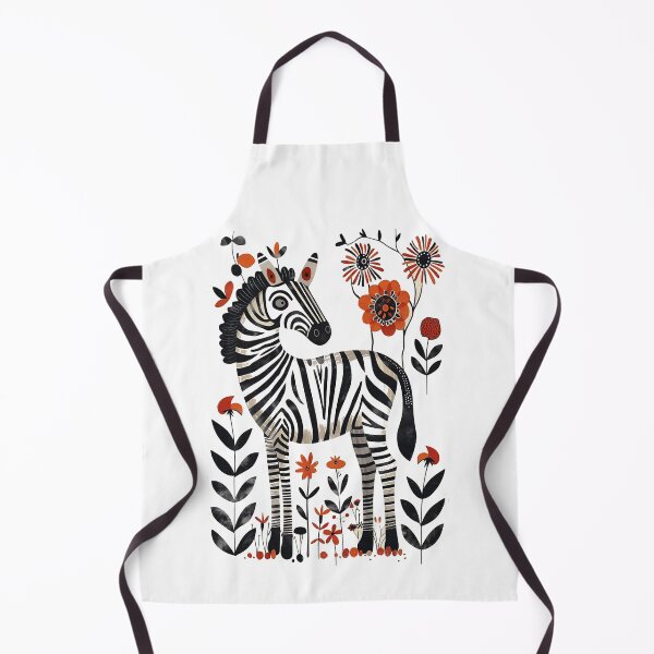 Item preview, Zebra in a Blooming Flower Forest – Nature Wildlife Art Print designed and sold by oceantospace.