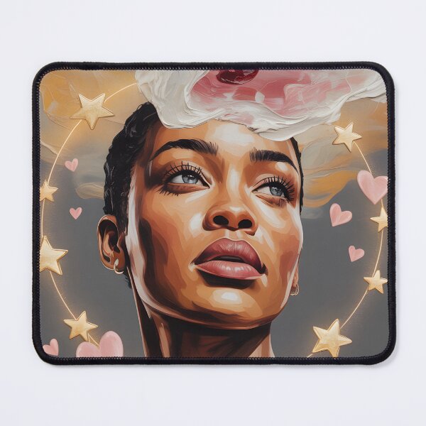 Item preview, Celestial Goddess Portrait – Afro Surrealist Star Crown Art Print designed and sold by CanvasCarousel.