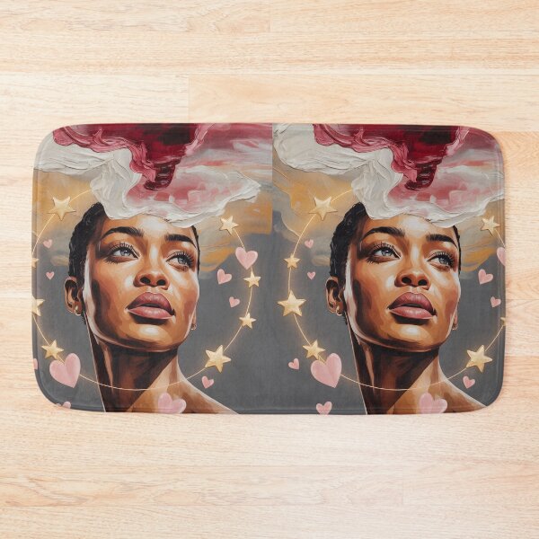 Item preview, Celestial Goddess Portrait – Afro Surrealist Star Crown Art Print designed and sold by CanvasCarousel.