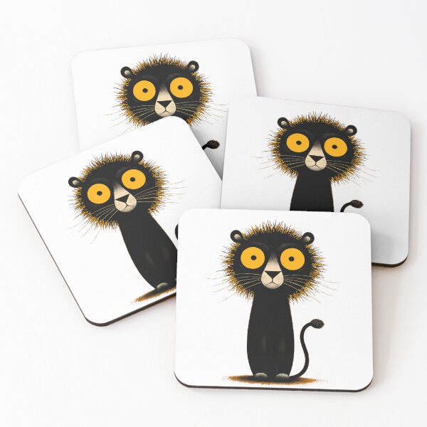 Item preview, Big-Eyed Black Lion – Minimalist Cute Animal Illustration designed and sold by Skolyak.