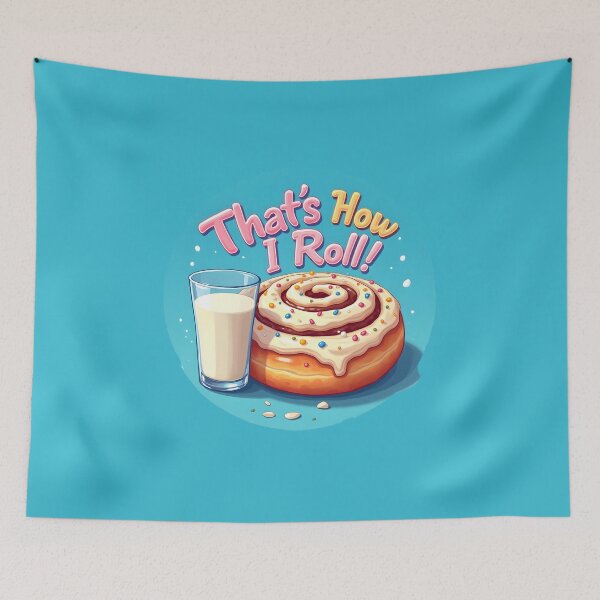 Item preview, Cinnamon roll and a glass of milk designed and sold by BDLdesigns.
