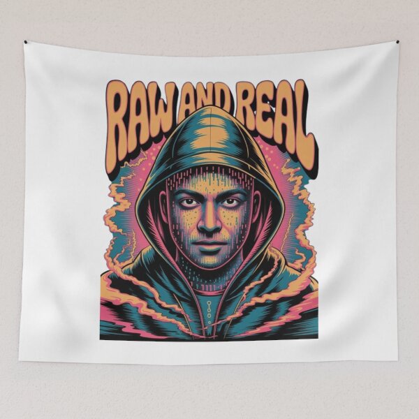 Item preview, Raw and Real – Neon Cyberpunk Portrait Graphic designed and sold by NewUSShop.