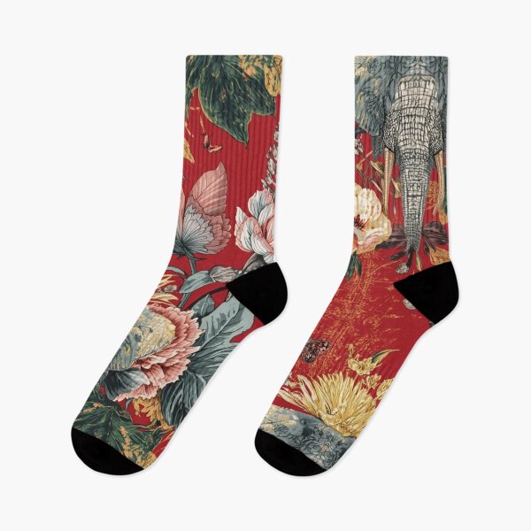 Item preview, Red Elephant Peony Floral – Bold Jungle Botanical Design designed and sold by ShopCWA.