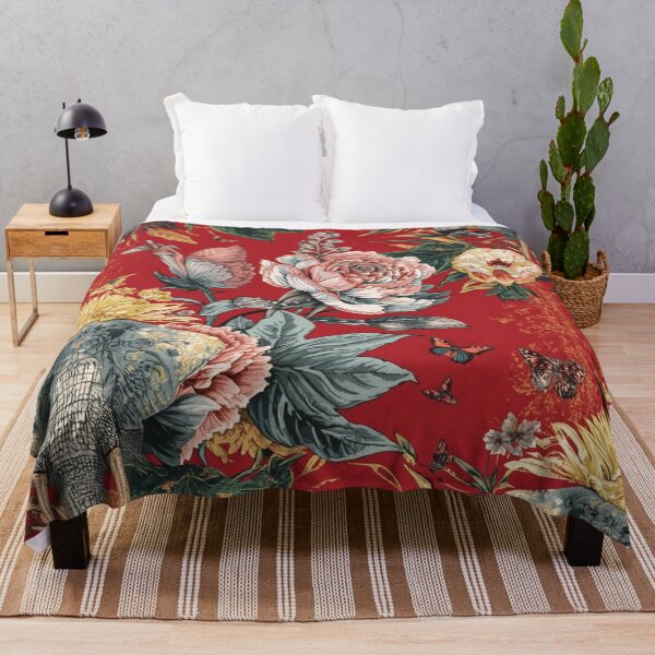 Item preview, Red Elephant Peony Floral – Bold Jungle Botanical Design designed and sold by ShopCWA.