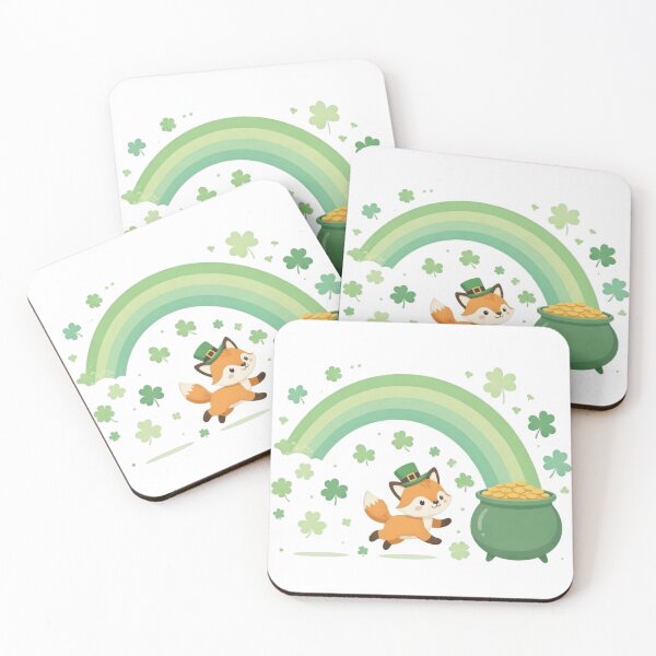 Item preview, Fox In Leprechaun Hat Rainbow Chase designed and sold by Hermits-Loft.