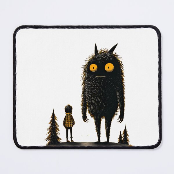 Item preview, Boy and the Forest Monster – Whimsical Dark Fantasy Illustration designed and sold by Skolyak.