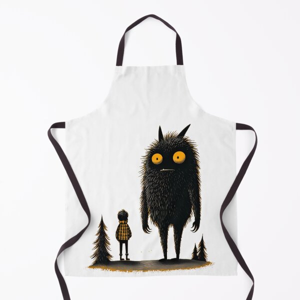 Item preview, Boy and the Forest Monster – Whimsical Dark Fantasy Illustration designed and sold by Skolyak.