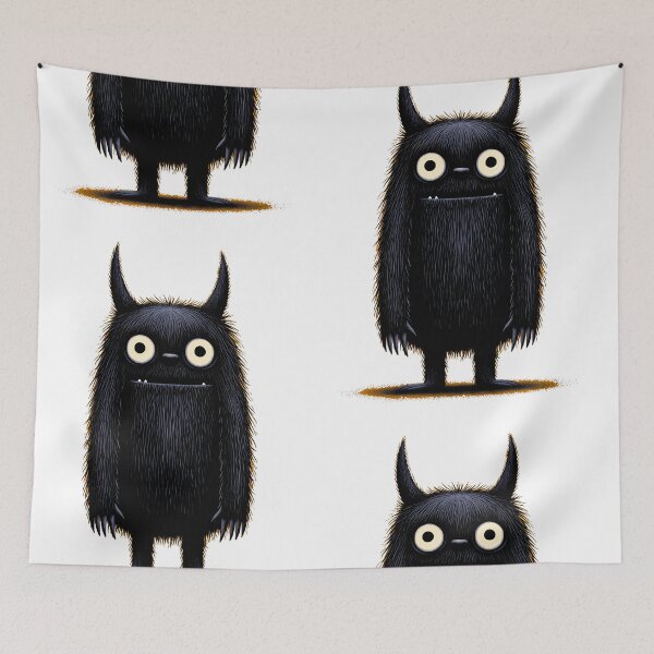 Item preview, Cute Black Forest Monster – Big Eyed Whimsical Creature Art designed and sold by Skolyak.