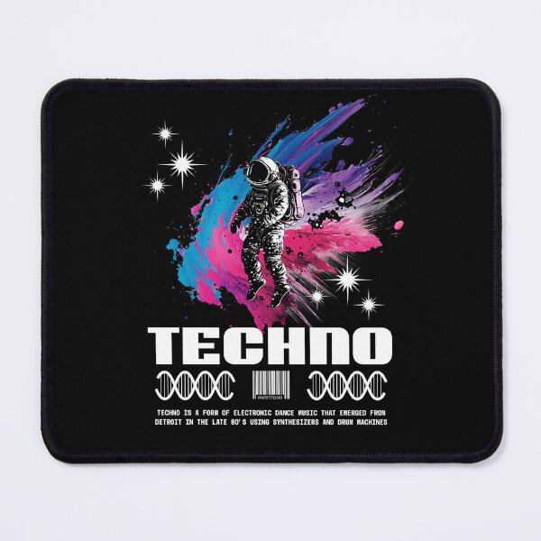 Item preview, TECHNO - Zero G Space Tech (White) designed and sold by Discothreadz.