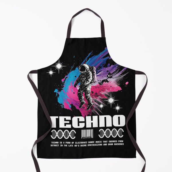 Item preview, TECHNO - Zero G Space Tech (White) designed and sold by Discothreadz.
