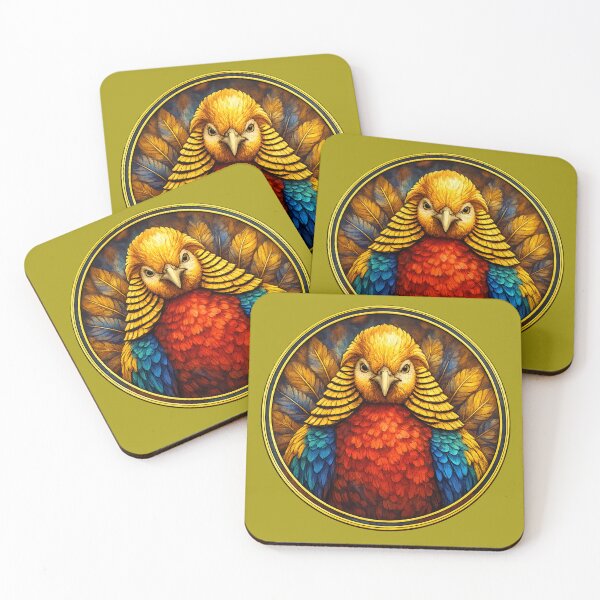 Item preview, Golden Pheasant Splendor – Royal Feather Circle Design designed and sold by TheJoyfulPen.